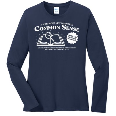 Funny Common Sense Advertisement Ladies Long Sleeve Shirt