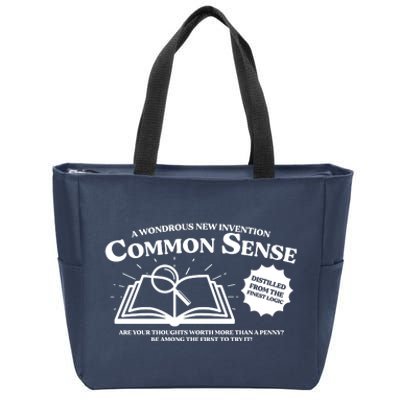 Funny Common Sense Advertisement Zip Tote Bag