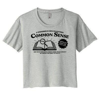 Funny Common Sense Advertisement Women's Crop Top Tee