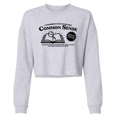 Funny Common Sense Advertisement Cropped Pullover Crew