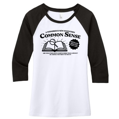 Funny Common Sense Advertisement Women's Tri-Blend 3/4-Sleeve Raglan Shirt