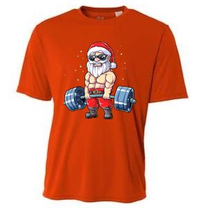 Fitness Christmas Santa Deadlift Gym Xmas  Cooling Performance Crew T-Shirt