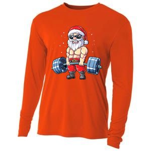 Fitness Christmas Santa Deadlift Gym Xmas  Cooling Performance Long Sleeve Crew