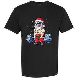 Fitness Christmas Santa Deadlift Gym Xmas  Garment-Dyed Heavyweight T-Shirt