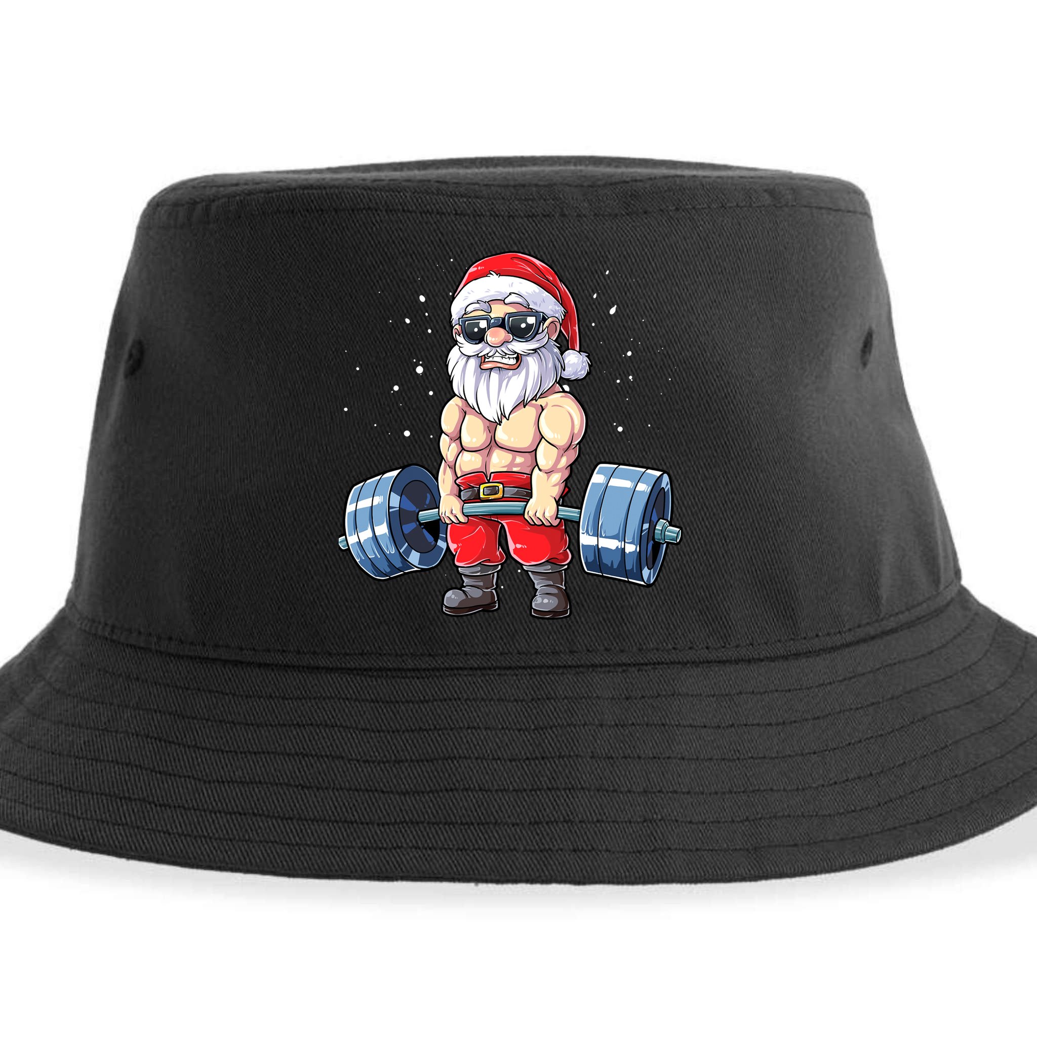 Fitness Christmas Santa Deadlift Gym Xmas  Sustainable Bucket Hat