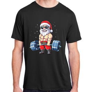 Fitness Christmas Santa Deadlift Gym Xmas  Adult ChromaSoft Performance T-Shirt