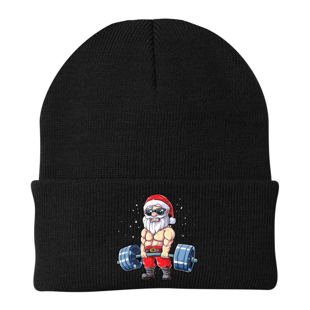 Fitness Christmas Santa Deadlift Gym Xmas  Beanie