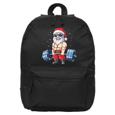 Fitness Christmas Santa Deadlift Gym Xmas  16 in Basic Backpack