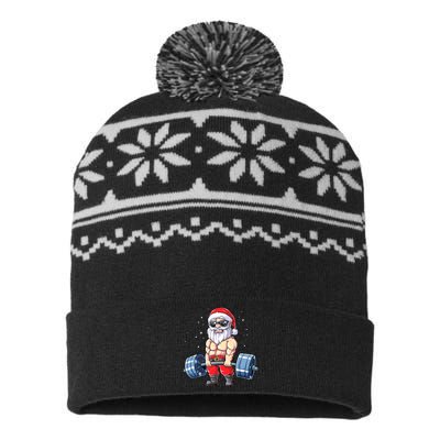 Fitness Christmas Santa Deadlift Gym Xmas  USA-Made Snowflake Beanie