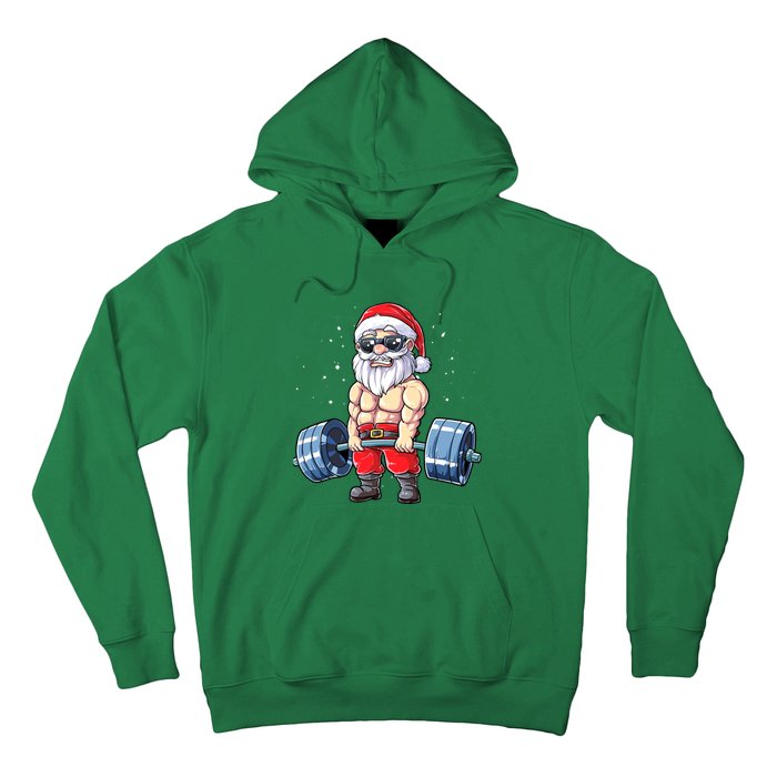 Fitness Christmas Santa Deadlift Gym Xmas  Hoodie