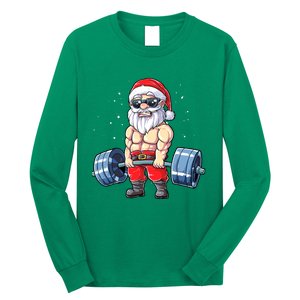 Fitness Christmas Santa Deadlift Gym Xmas  Long Sleeve Shirt