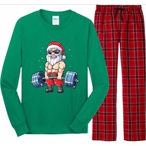 Fitness Christmas Santa Deadlift Gym Xmas  Long Sleeve Pajama Set