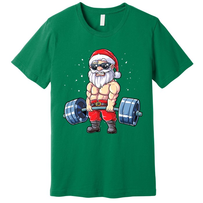 Fitness Christmas Santa Deadlift Gym Xmas  Premium T-Shirt