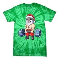 Fitness Christmas Santa Deadlift Gym Xmas  Tie-Dye T-Shirt