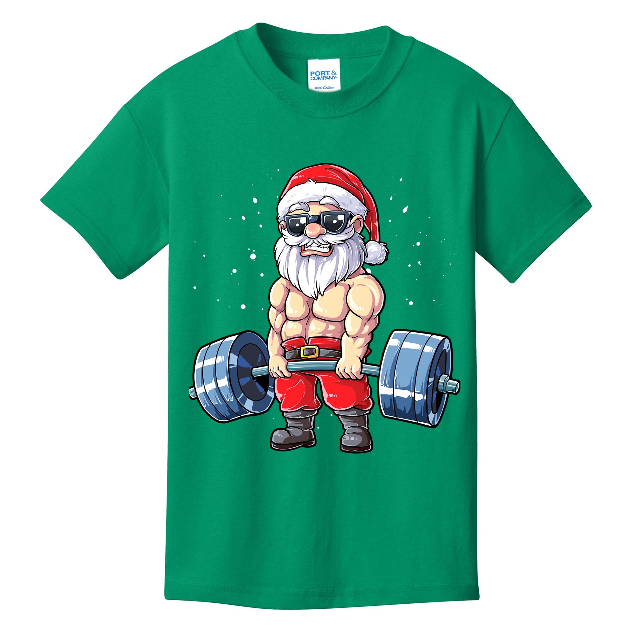 Fitness Christmas Santa Deadlift Gym Xmas  Kids T-Shirt