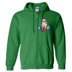 Fitness Christmas Santa Deadlift Gym Xmas  Full Zip Hoodie