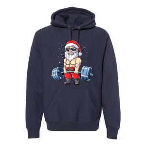 Fitness Christmas Santa Deadlift Gym Xmas  Premium Hoodie