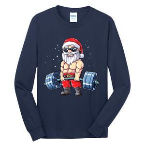 Fitness Christmas Santa Deadlift Gym Xmas  Tall Long Sleeve T-Shirt