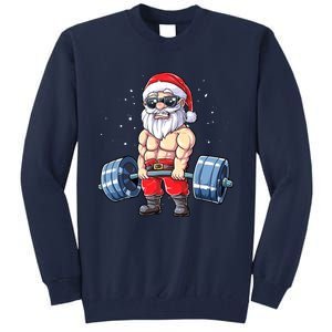 Fitness Christmas Santa Deadlift Gym Xmas  Tall Sweatshirt