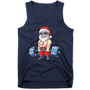 Fitness Christmas Santa Deadlift Gym Xmas  Tank Top