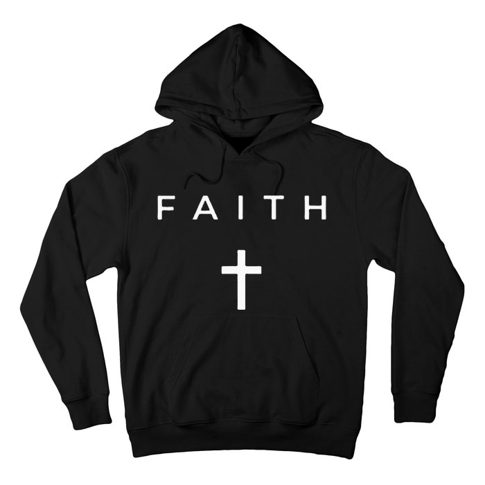 Faith Cross Subtle Christian Minimalist Religious Faith Hoodie