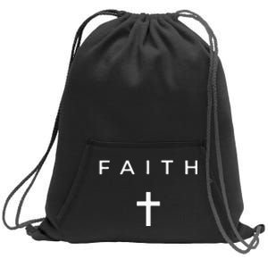 Faith Cross Subtle Christian Minimalist Religious Faith Sweatshirt Cinch Pack Bag