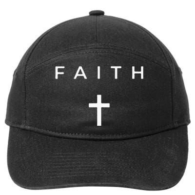 Faith Cross Subtle Christian Minimalist Religious Faith 7-Panel Snapback Hat