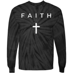 Faith Cross Subtle Christian Minimalist Religious Faith Tie-Dye Long Sleeve Shirt