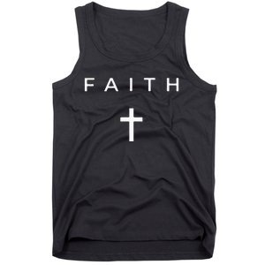 Faith Cross Subtle Christian Minimalist Religious Faith Tank Top