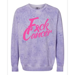 Fck Cancer Survivor Fighter Cancer Awareness Cute Gift Colorblast Crewneck Sweatshirt