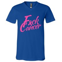 Fck Cancer Survivor Fighter Cancer Awareness Cute Gift V-Neck T-Shirt