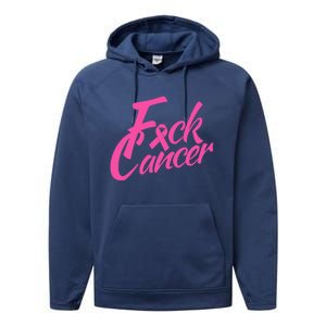 Fck Cancer Survivor Fighter Cancer Awareness Cute Gift Performance Fleece Hoodie