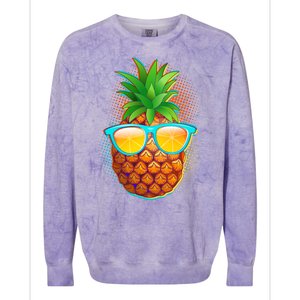 Funny Cool Summertime Pineapple Colorblast Crewneck Sweatshirt