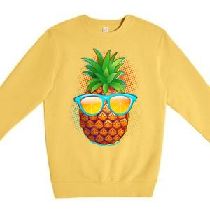 Funny Cool Summertime Pineapple Premium Crewneck Sweatshirt