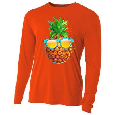 Funny Cool Summertime Pineapple Cooling Performance Long Sleeve Crew