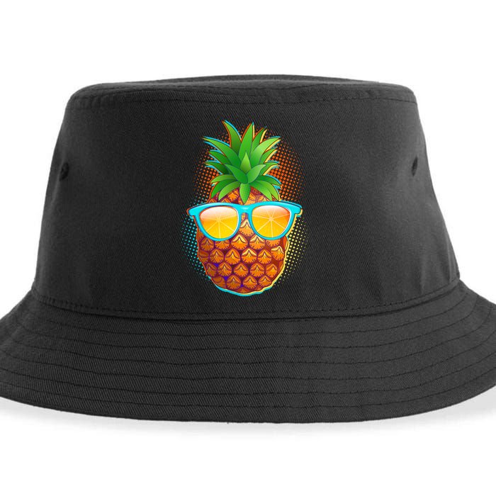 Funny Cool Summertime Pineapple Sustainable Bucket Hat
