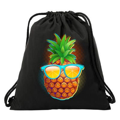 Funny Cool Summertime Pineapple Drawstring Bag