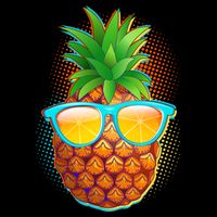 Funny Cool Summertime Pineapple 16 in Basic Backpack