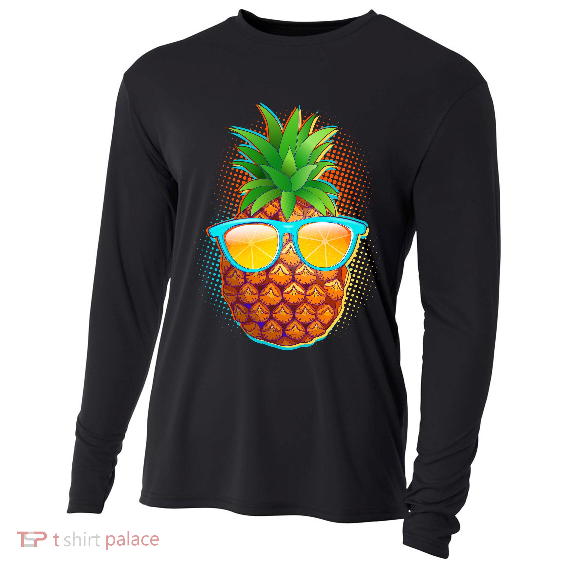 Funny Cool Summertime Pineapple Cooling Performance Long Sleeve Crew