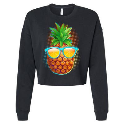 Funny Cool Summertime Pineapple Cropped Pullover Crew