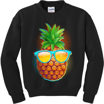 Funny Cool Summertime Pineapple Kids Sweatshirt
