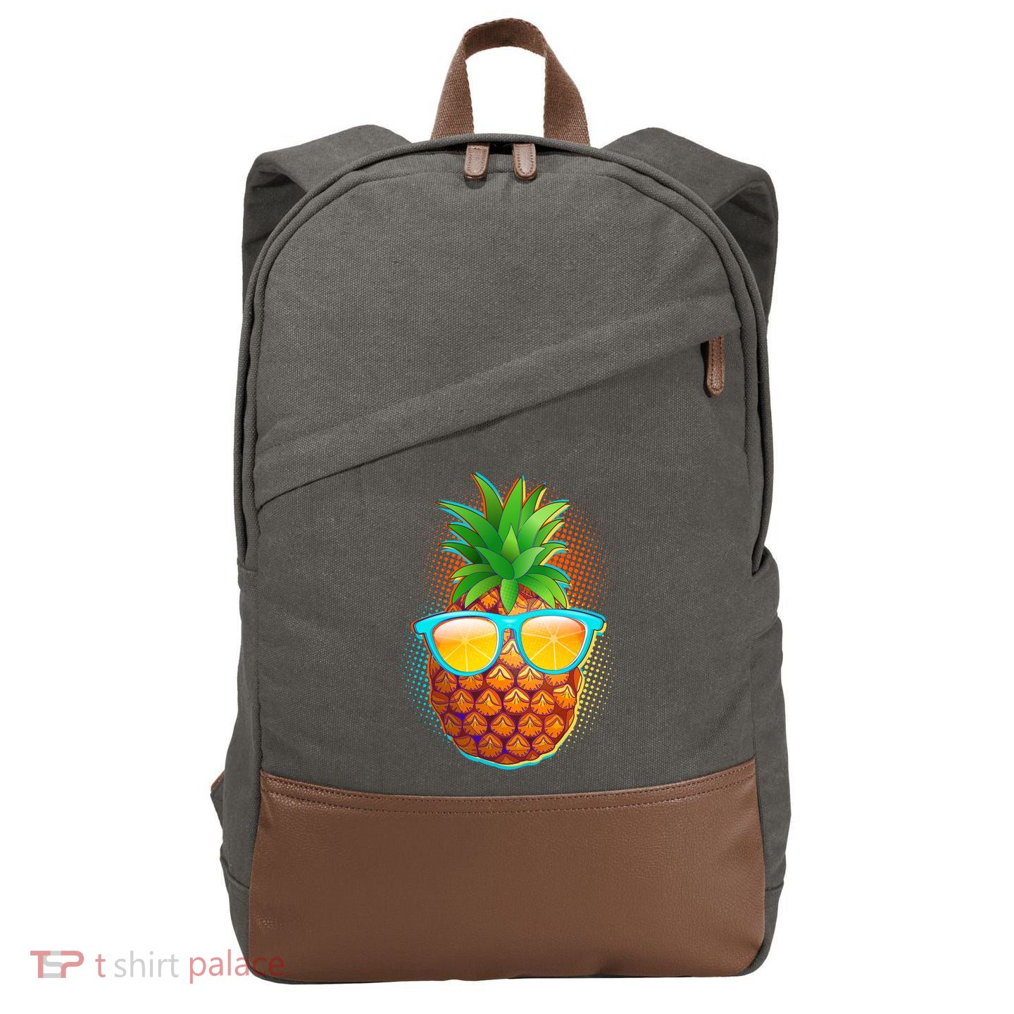 Funny Cool Summertime Pineapple Cotton Canvas Backpack