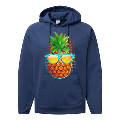 Funny Cool Summertime Pineapple Performance Fleece Hoodie