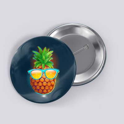 Funny Cool Summertime Pineapple Button