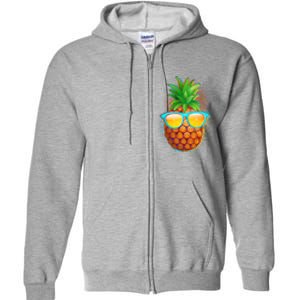 Funny Cool Summertime Pineapple Full Zip Hoodie