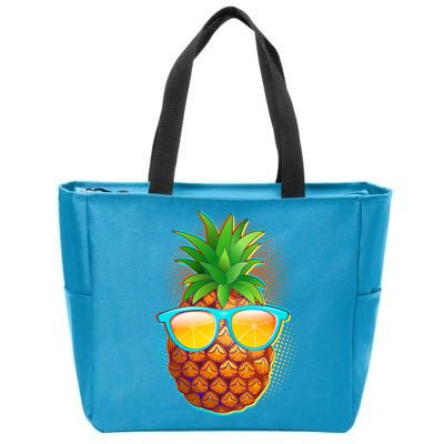 Funny Cool Summertime Pineapple Zip Tote Bag