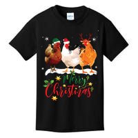 Funny Chickens Santa Elf Reindeer Christmas Ornament Decor Kids T-Shirt