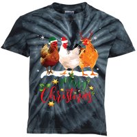 Funny Chickens Santa Elf Reindeer Christmas Ornament Decor Kids Tie-Dye T-Shirt