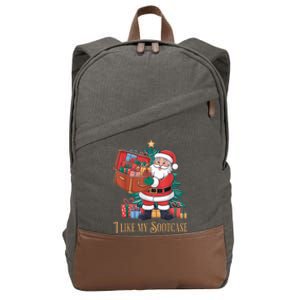 Funny Christmas Santa Claus I Like My Sootcase Viral Meme Cotton Canvas Backpack