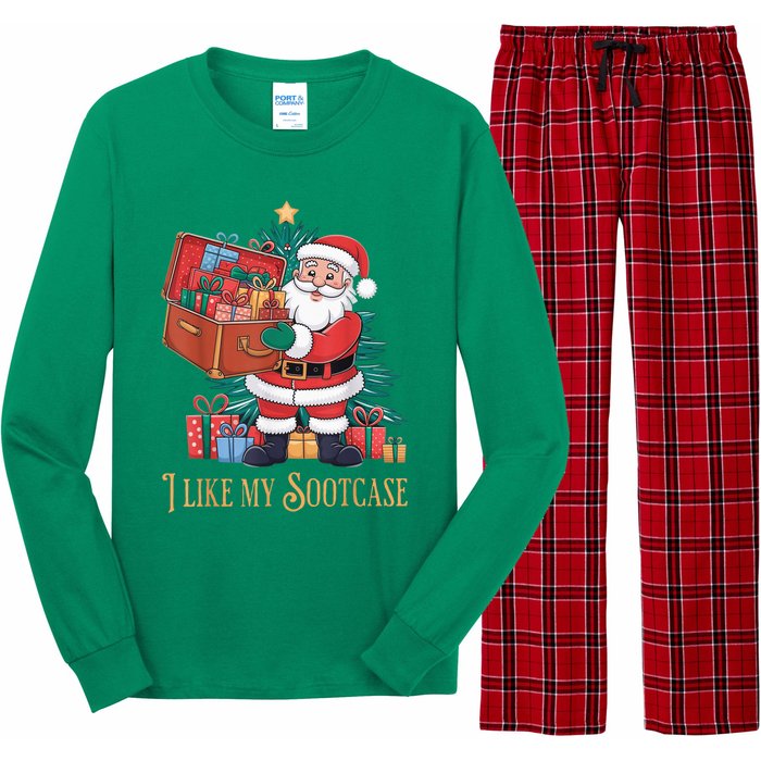 Funny Christmas Santa Claus I Like My Sootcase Viral Meme Long Sleeve Pajama Set